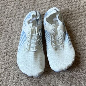 Women’s White and Blue Athletic Shoes